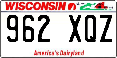 WI license plate 962XQZ