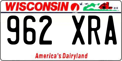 WI license plate 962XRA