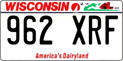 WI license plate 962XRF