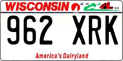 WI license plate 962XRK