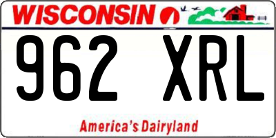 WI license plate 962XRL
