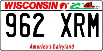 WI license plate 962XRM