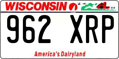 WI license plate 962XRP