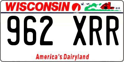 WI license plate 962XRR