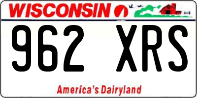 WI license plate 962XRS