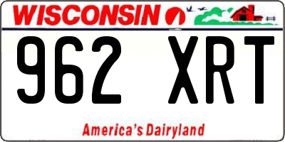 WI license plate 962XRT