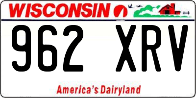 WI license plate 962XRV
