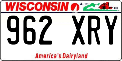 WI license plate 962XRY