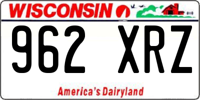 WI license plate 962XRZ