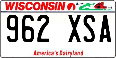WI license plate 962XSA