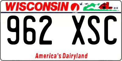 WI license plate 962XSC