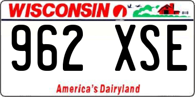 WI license plate 962XSE