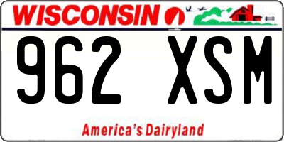 WI license plate 962XSM