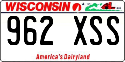 WI license plate 962XSS