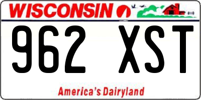 WI license plate 962XST