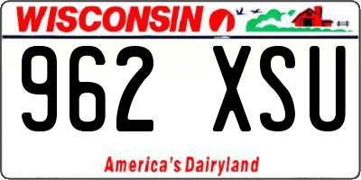 WI license plate 962XSU