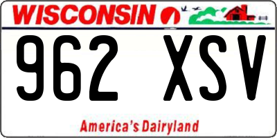 WI license plate 962XSV