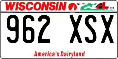 WI license plate 962XSX