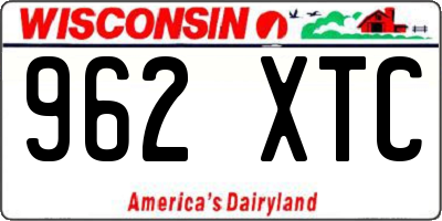 WI license plate 962XTC