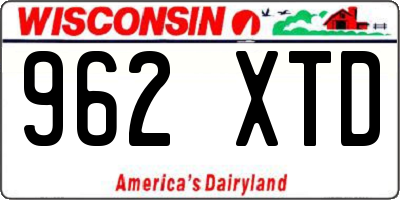 WI license plate 962XTD