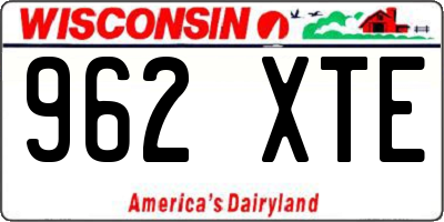 WI license plate 962XTE
