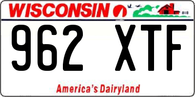 WI license plate 962XTF