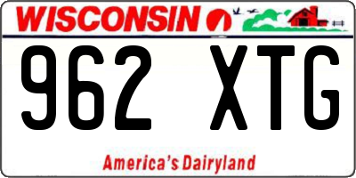 WI license plate 962XTG