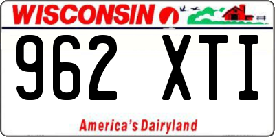 WI license plate 962XTI