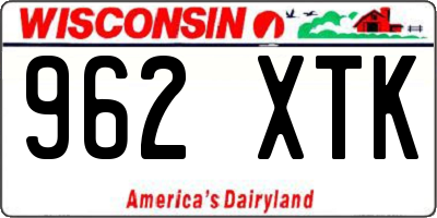 WI license plate 962XTK
