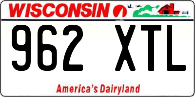 WI license plate 962XTL