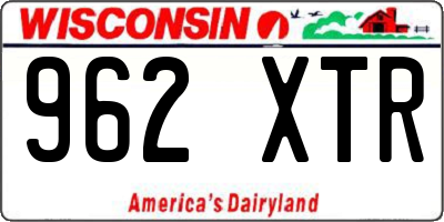 WI license plate 962XTR