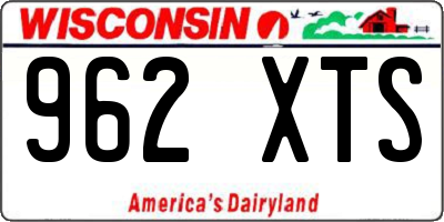 WI license plate 962XTS