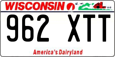 WI license plate 962XTT