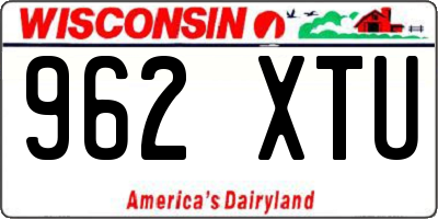 WI license plate 962XTU