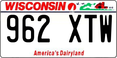 WI license plate 962XTW