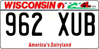 WI license plate 962XUB