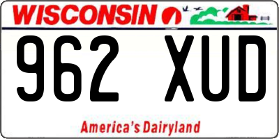 WI license plate 962XUD