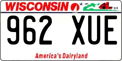 WI license plate 962XUE