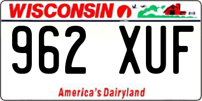 WI license plate 962XUF