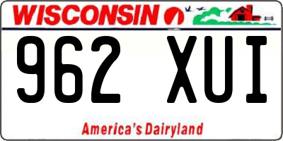 WI license plate 962XUI