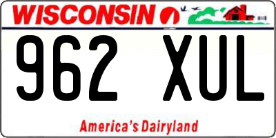 WI license plate 962XUL