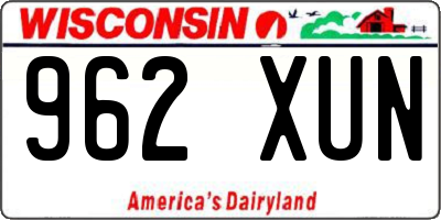 WI license plate 962XUN