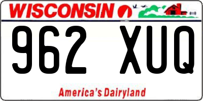 WI license plate 962XUQ