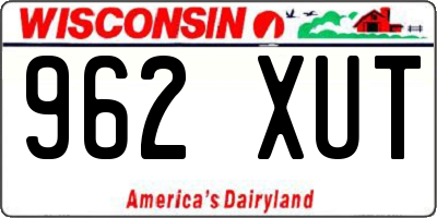 WI license plate 962XUT