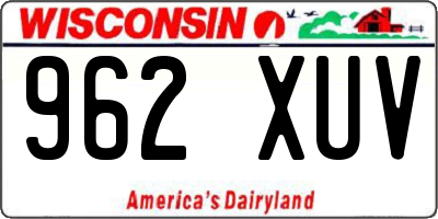 WI license plate 962XUV