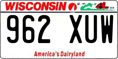 WI license plate 962XUW