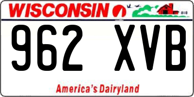 WI license plate 962XVB