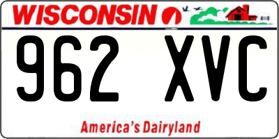 WI license plate 962XVC