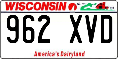 WI license plate 962XVD