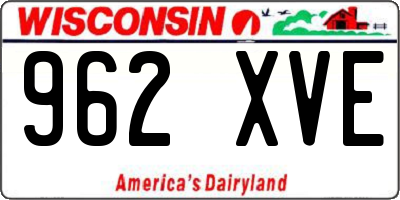 WI license plate 962XVE